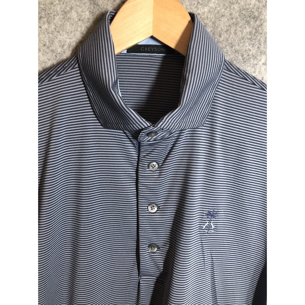 Greyson Polo Shirt Mens Medium Gray Golf Performance Sports Casual Classic